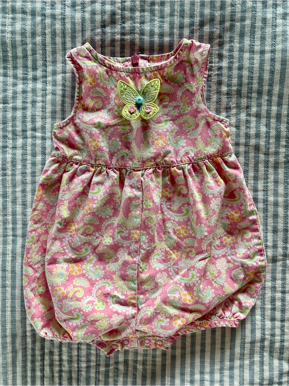 Vintage Gymboree Baby Romper with Butterfly Applique
